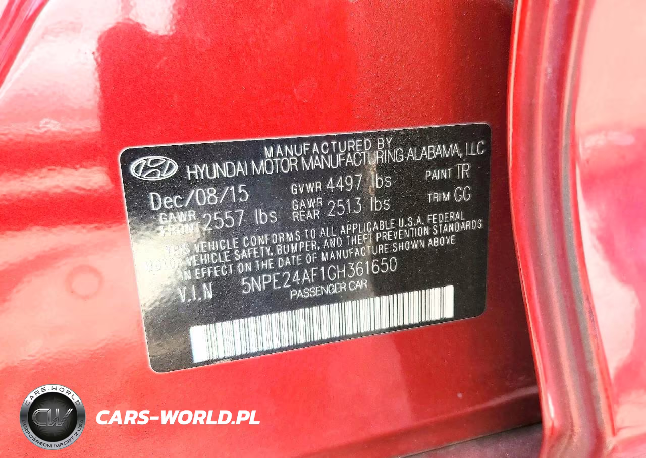 2016 Hyundai Sonata Se VIN:5NPE24AF1GH361650 - 12