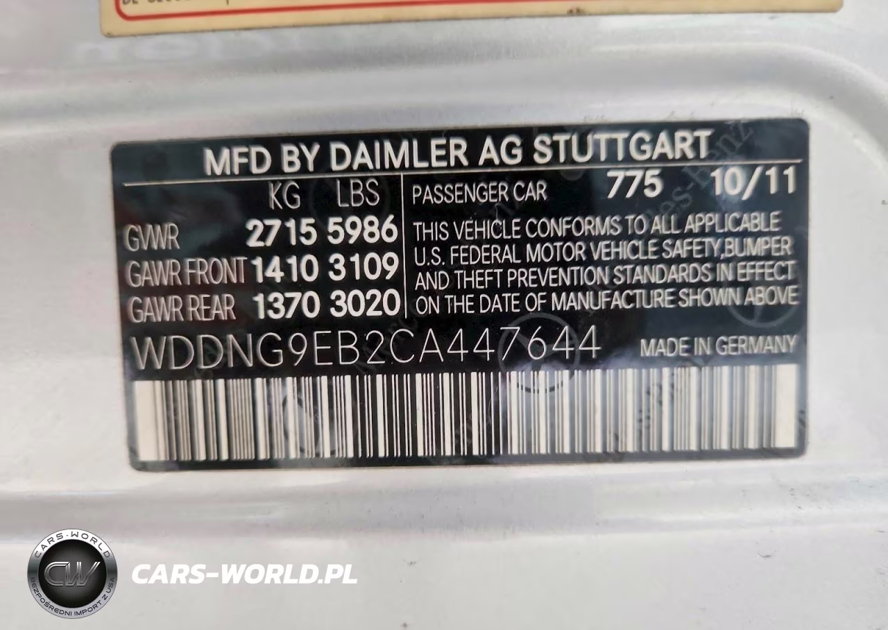 2012 Mercedes-Benz S 550 4Matic VIN:WDDNG9EB2CA447644 - 12