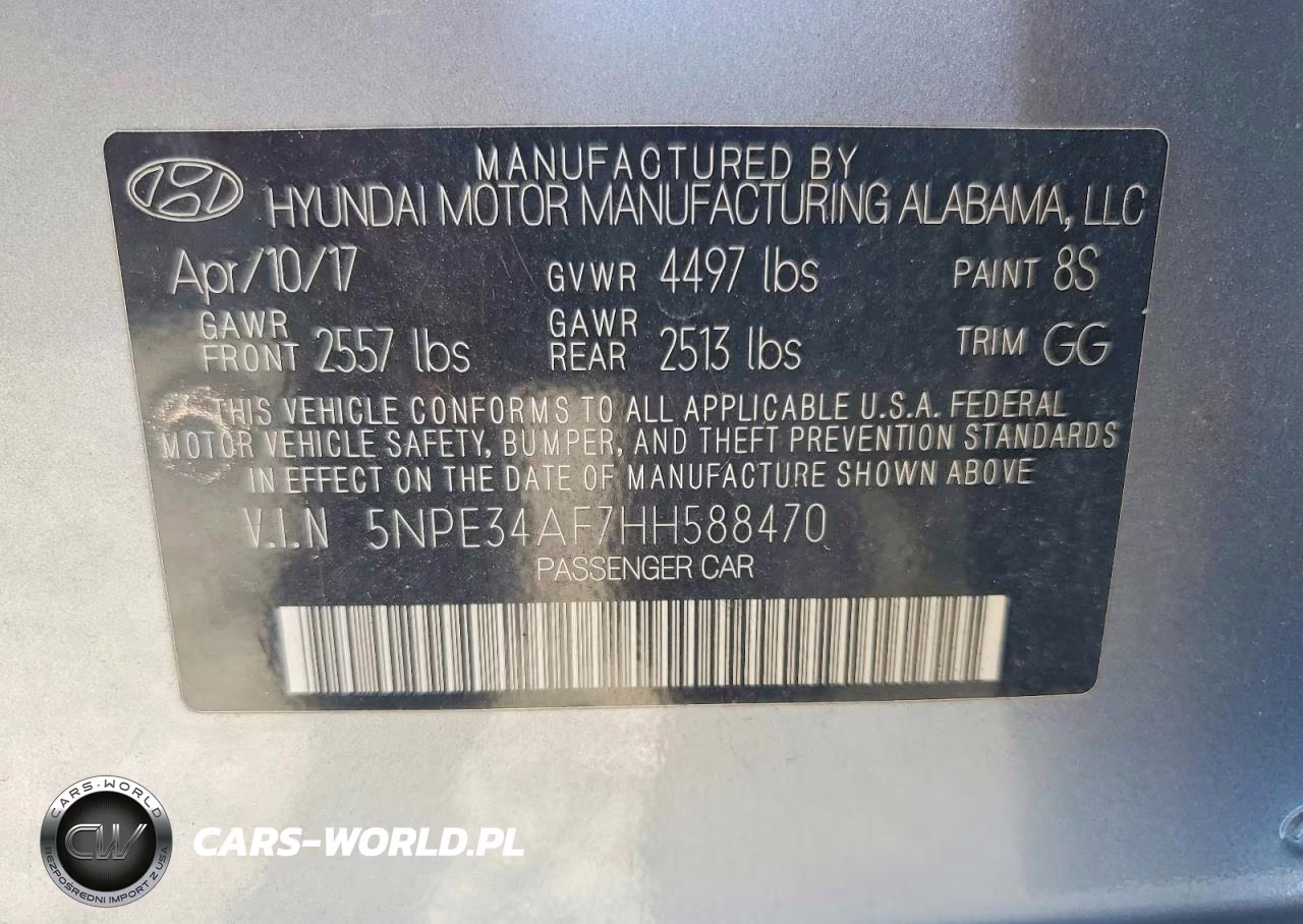 2017 Hyundai Sonata Sport VIN:5NPE34AF7HH588470 - 12