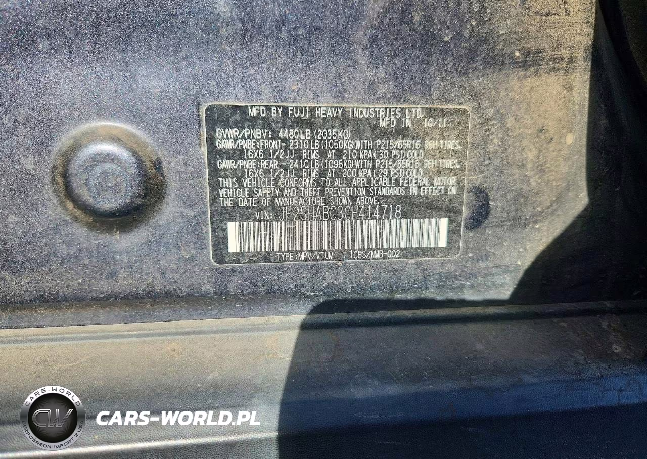 2012 Subaru Forester 2.5X VIN:JF2SHABC3CH414718 - 13