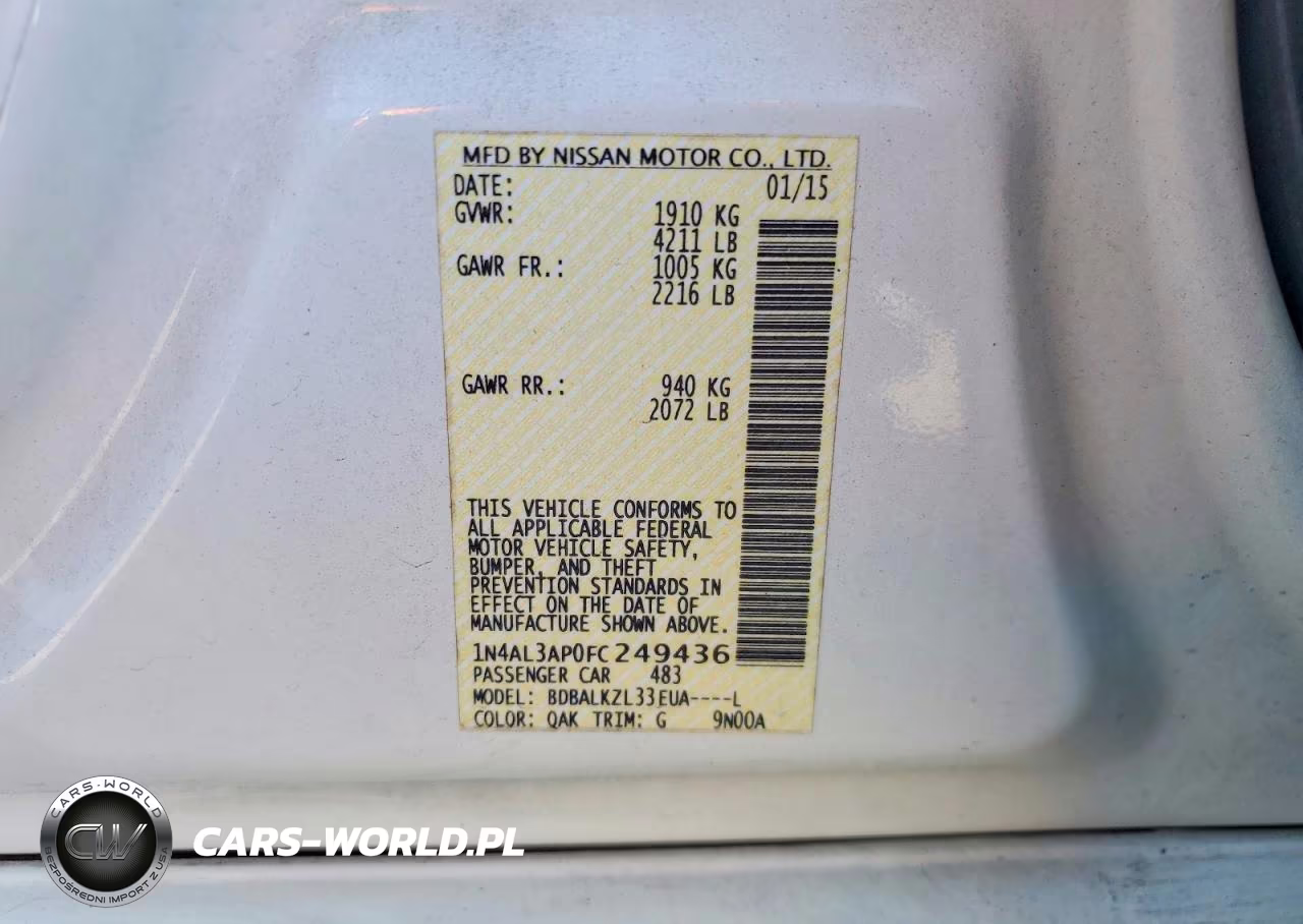 2015 Nissan Altima 2.5 Sv VIN:1N4AL3AP0FC249436 - 13
