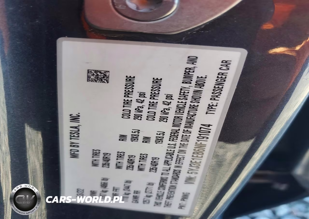 2022 Tesla Model 3 VIN:5YJ3E1EB6NF191074 - 12