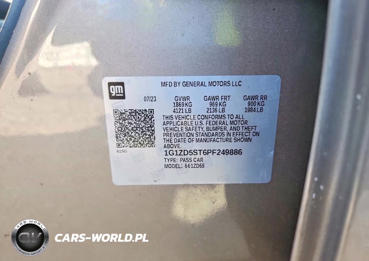 2023 Chevrolet Malibu Lt VIN:1G1ZD5ST6PF249886 - 12