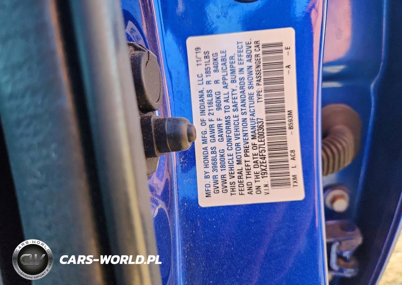 2020 Honda Insight Ex VIN:19XZE4F57LE003637 - 12
