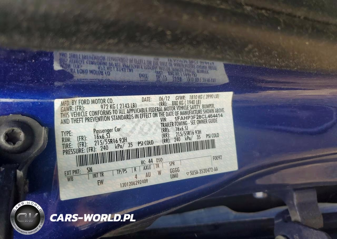 2012 Ford Focus Se VIN:1FAHP3F28CL464414 - 12