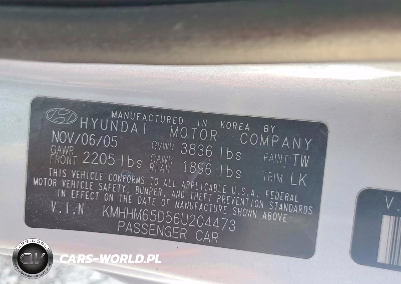 2006 Hyundai Tiburon Gs VIN:KMHHM65D56U204473 - 12