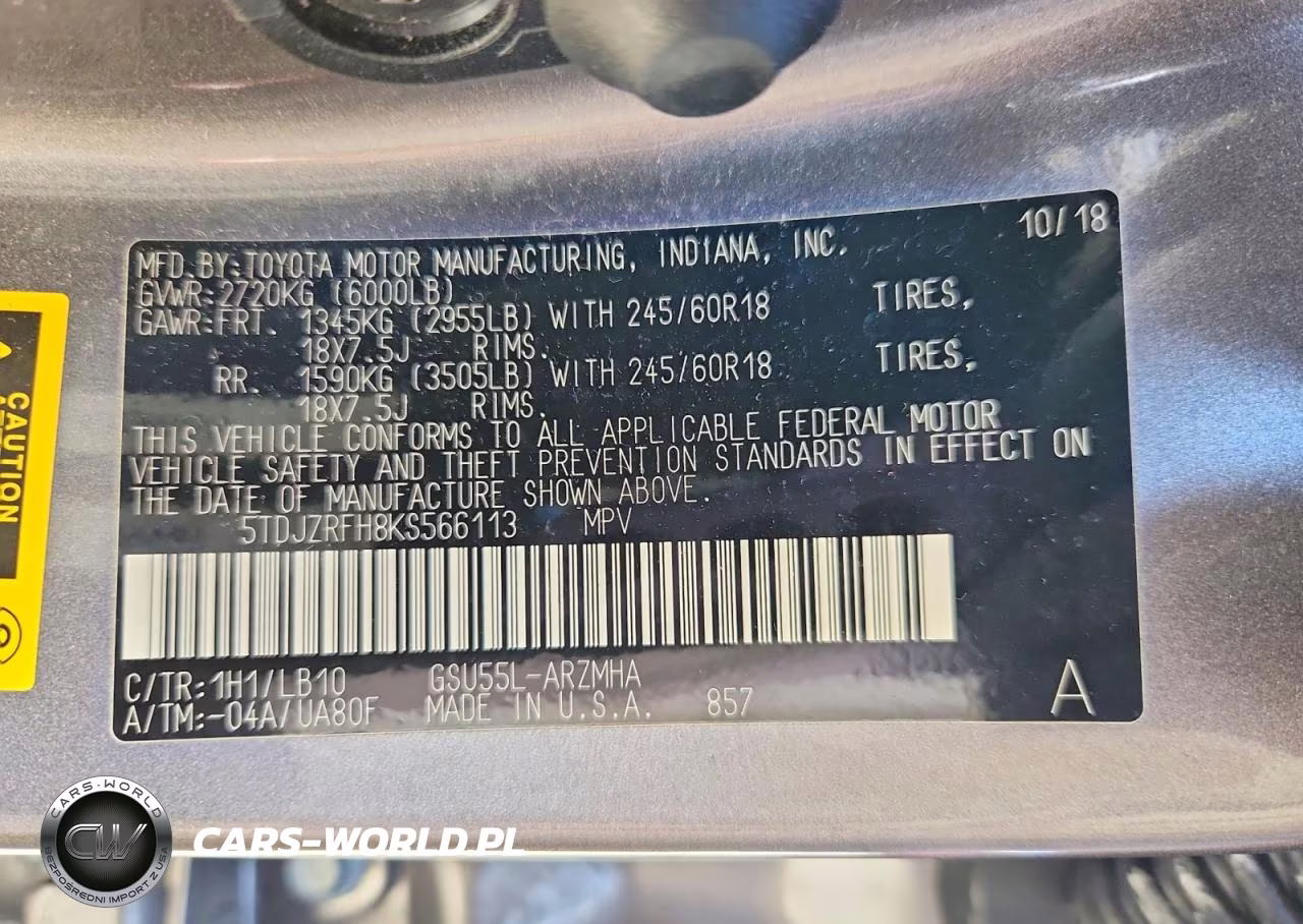 2019 Toyota Highlander Xle VIN:5TDJZRFH8KS566113 - 13