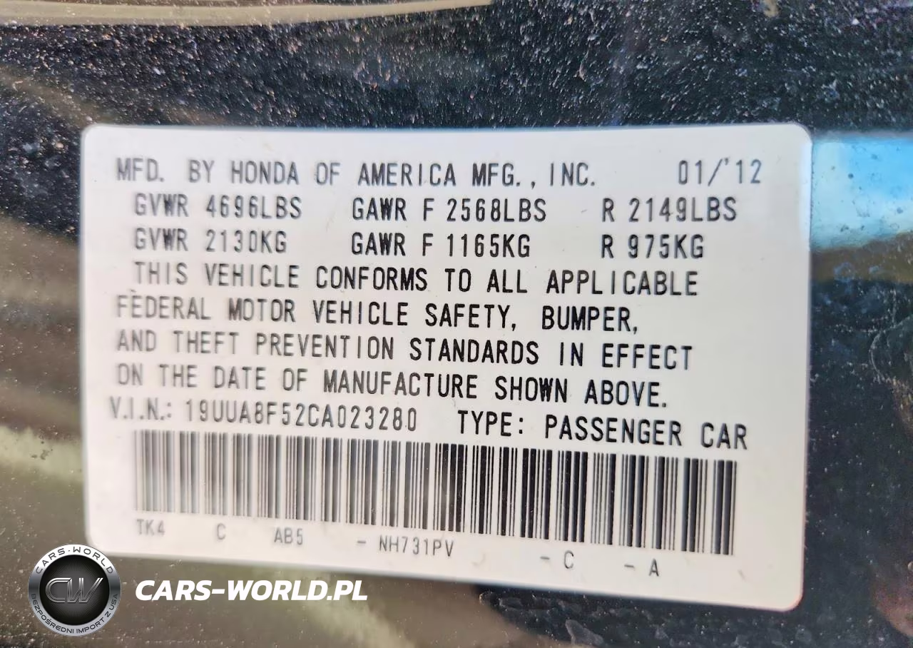 2012 Acura Tl VIN:19UUA8F52CA023280 - 12