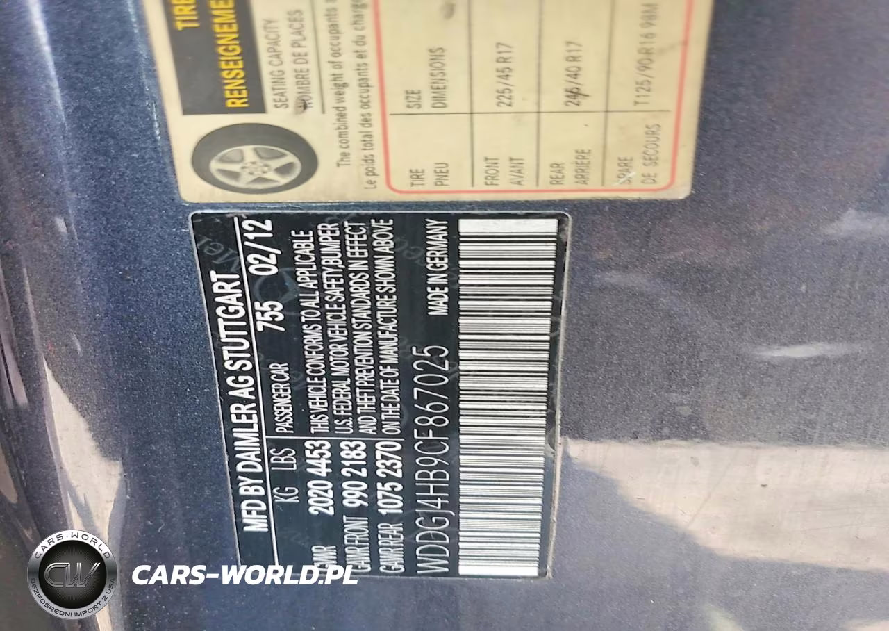 2012 Mercedes-Benz C 250 VIN:WDDGJ4HB9CF867025 - 12
