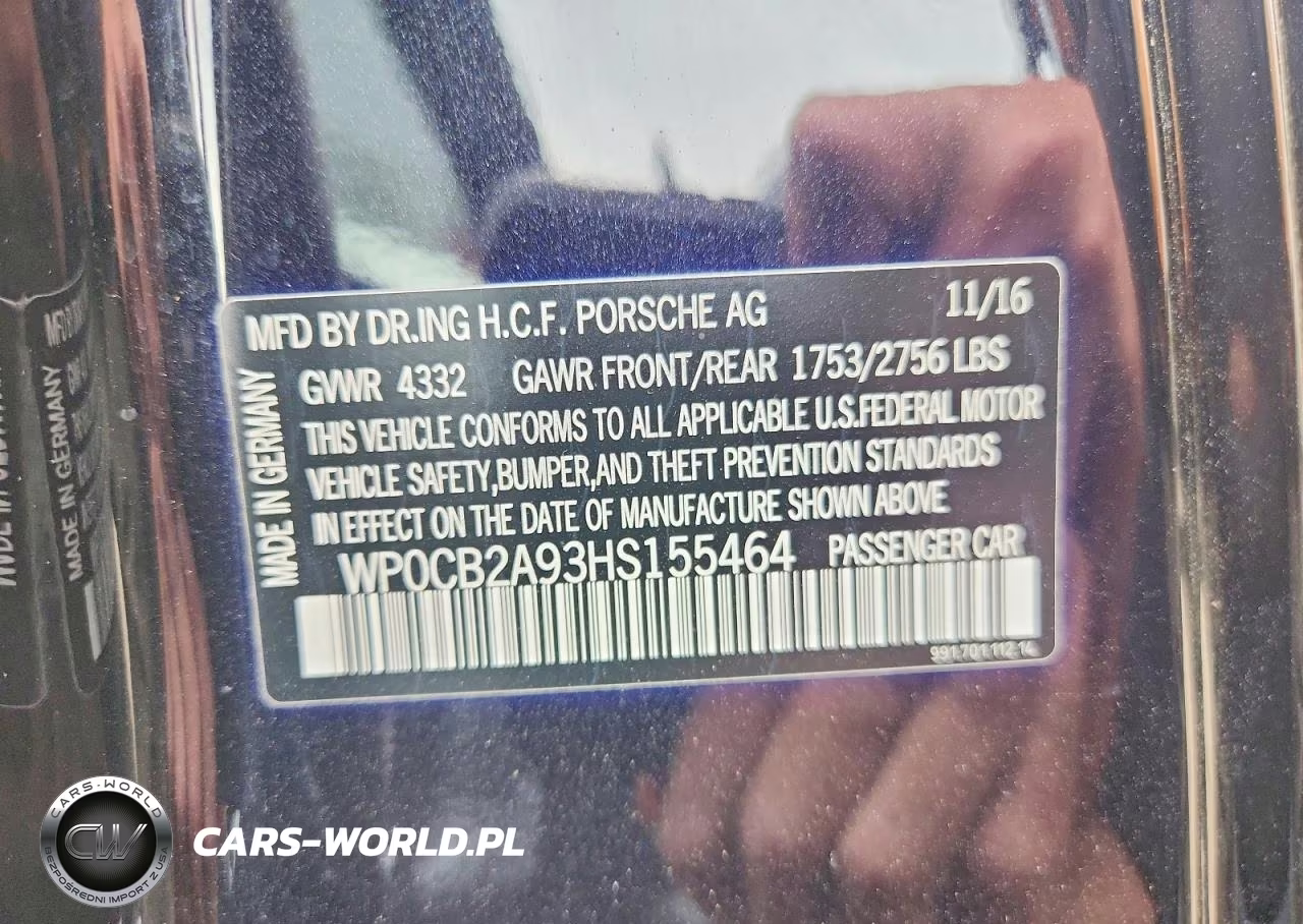 2017 Porsche 911 Carrera S VIN:WP0CB2A93HS155464 - 12