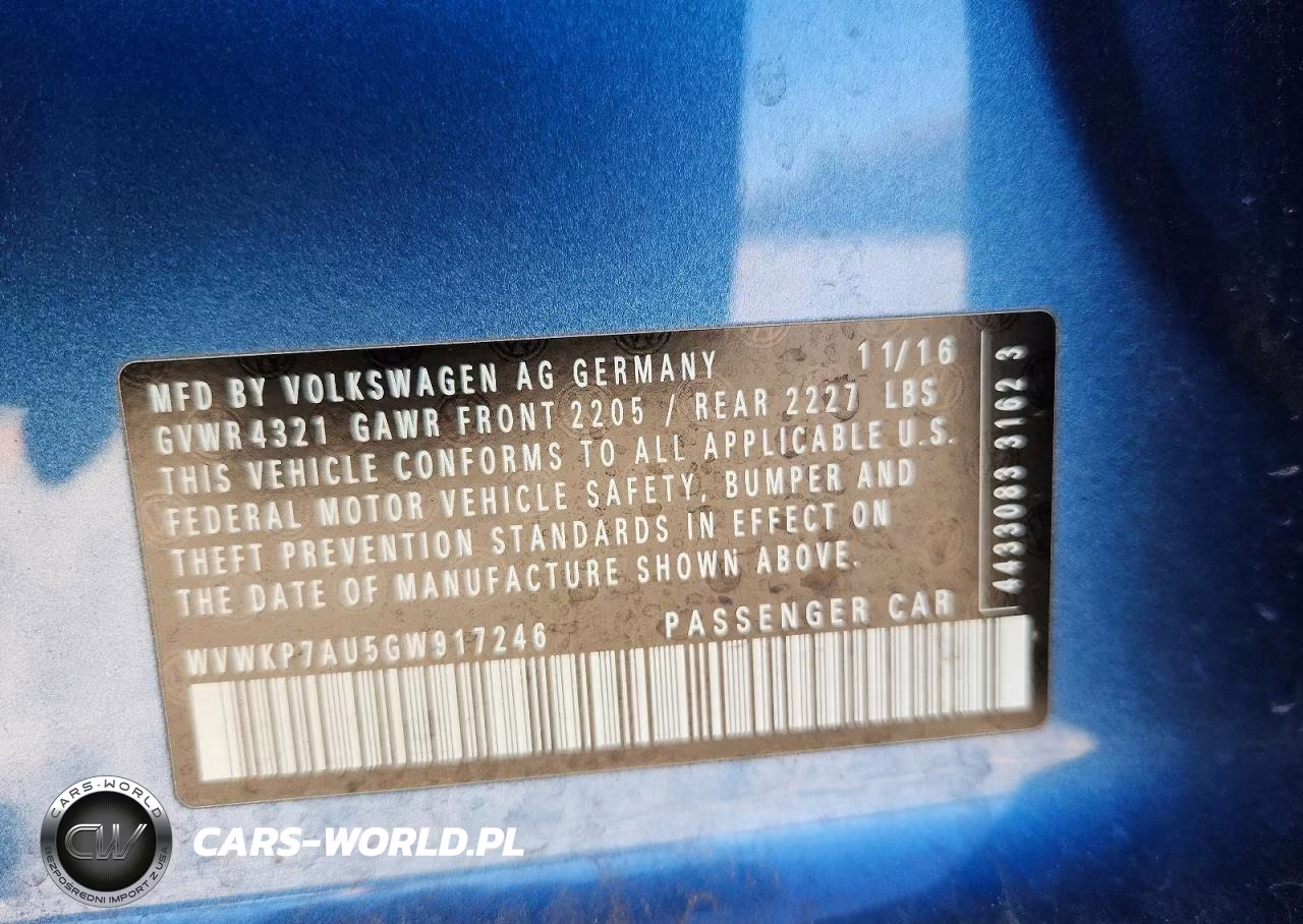 2016 Volkswagen E-Golf Se VIN:WVWKP7AU5GW917246 - 12