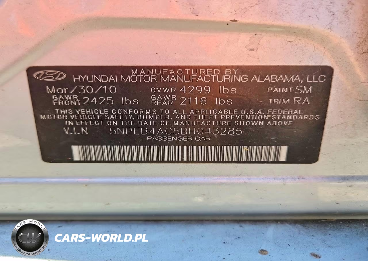 2011 Hyundai Sonata Gls VIN:5NPEB4AC5BH043285 - 13