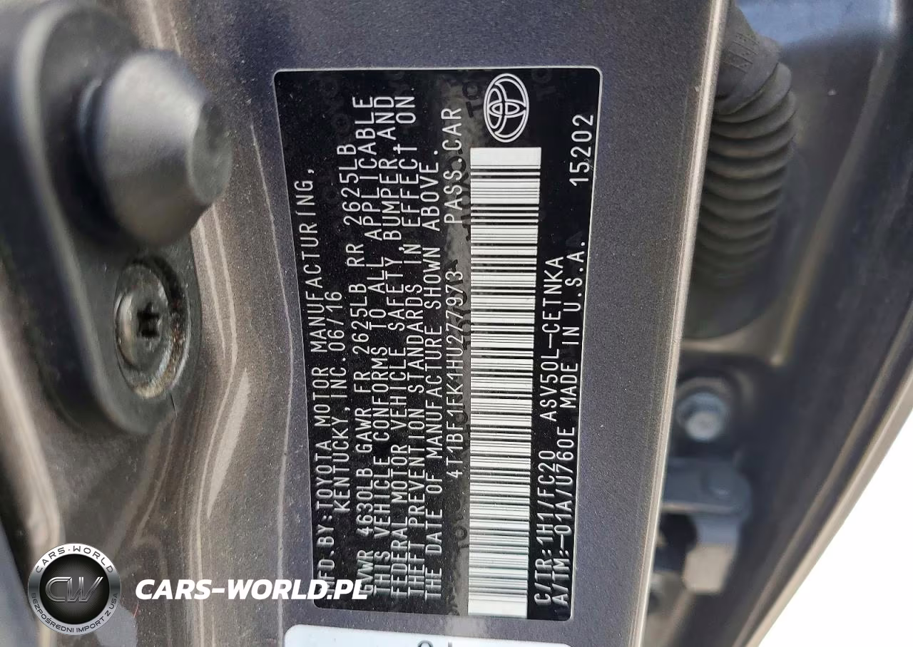 2017 Toyota Camry Le VIN:4T1BF1FK1HU277973 - 12