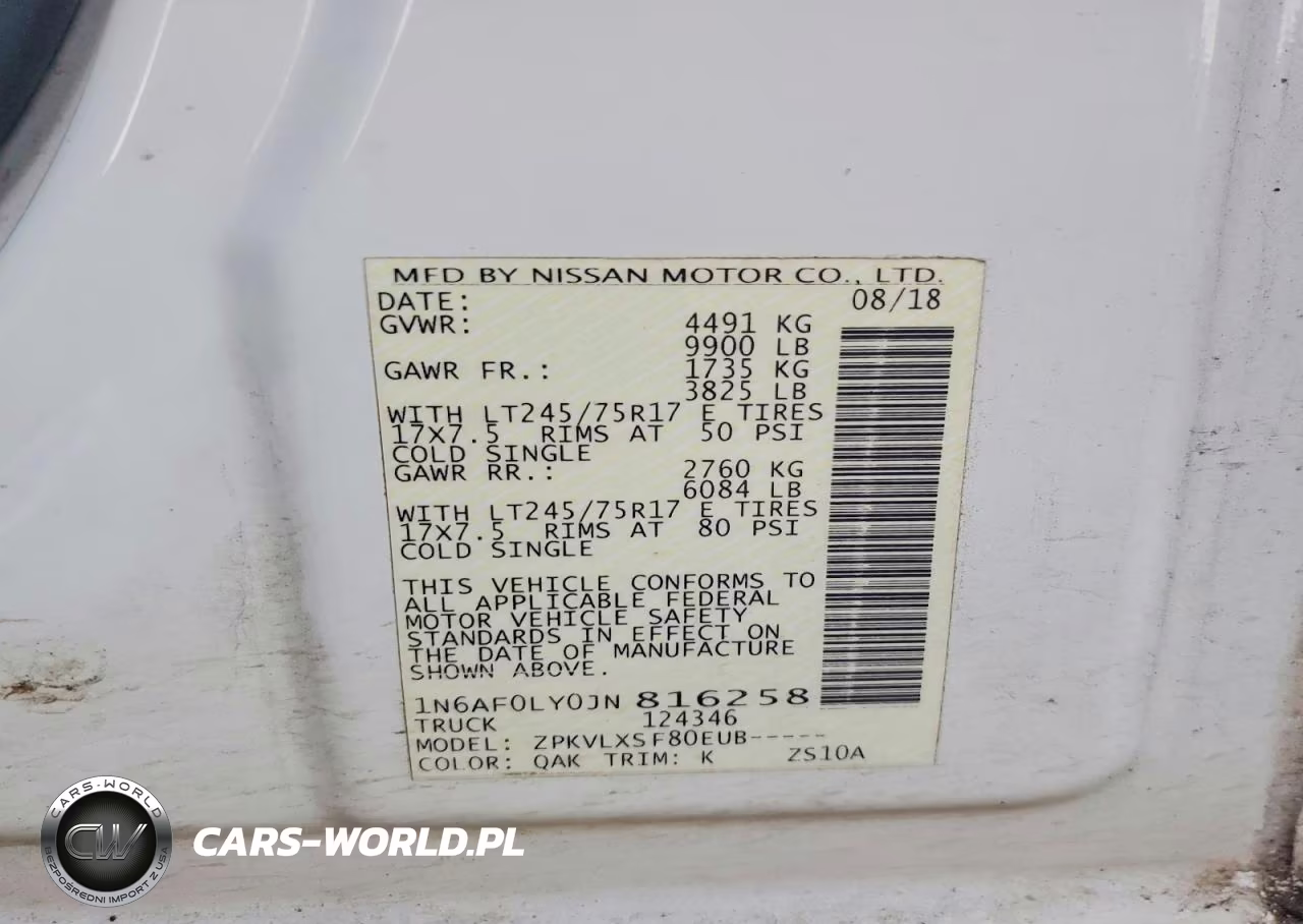 2018 Nissan Nv2500 Delivery Van VIN:1N6AF0LY0JN816258 - 13
