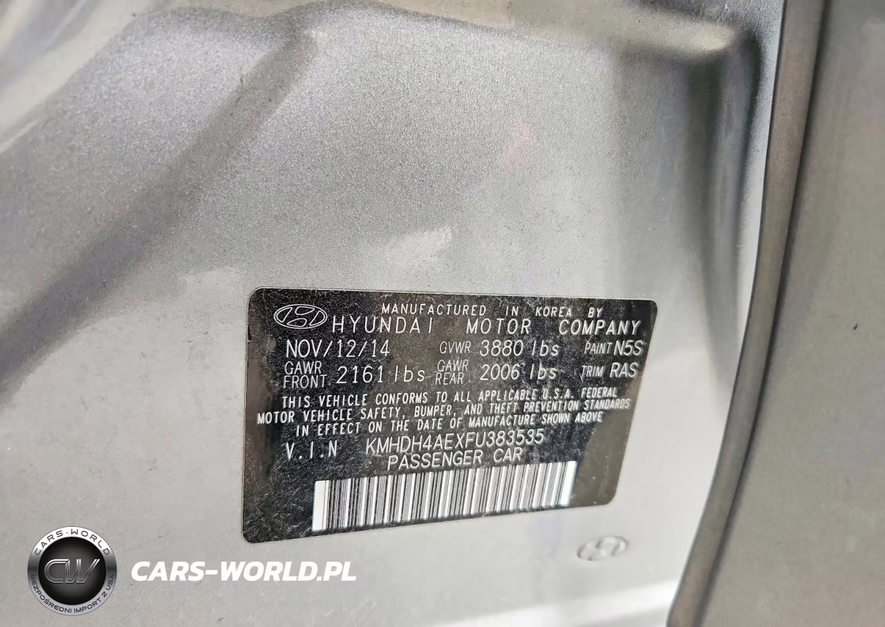2015 Hyundai Elantra Se VIN:KMHDH4AEXFU383535 - 12