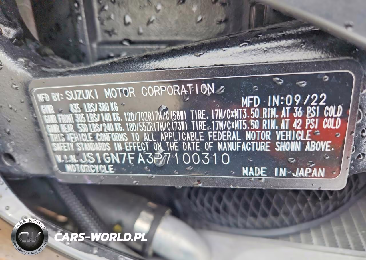 2023 Suzuki Gsx-R600 VIN:JS1GN7FA3P7100310 - 9
