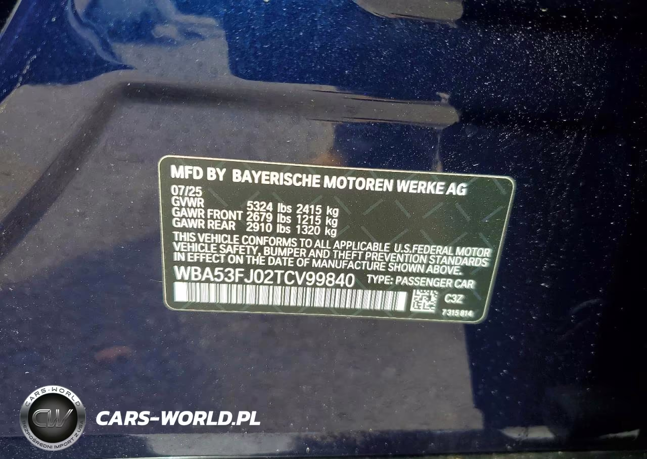2026 BMW 530 Xi VIN:WBA53FJ02TCV99840 - 12