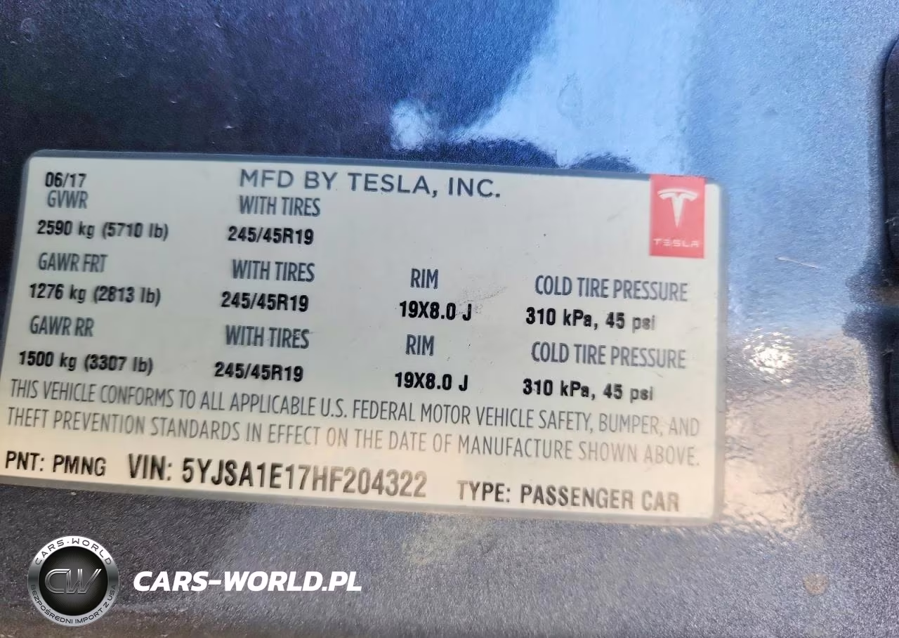 2017 Tesla Model S VIN:5YJSA1E17HF204322 - 13