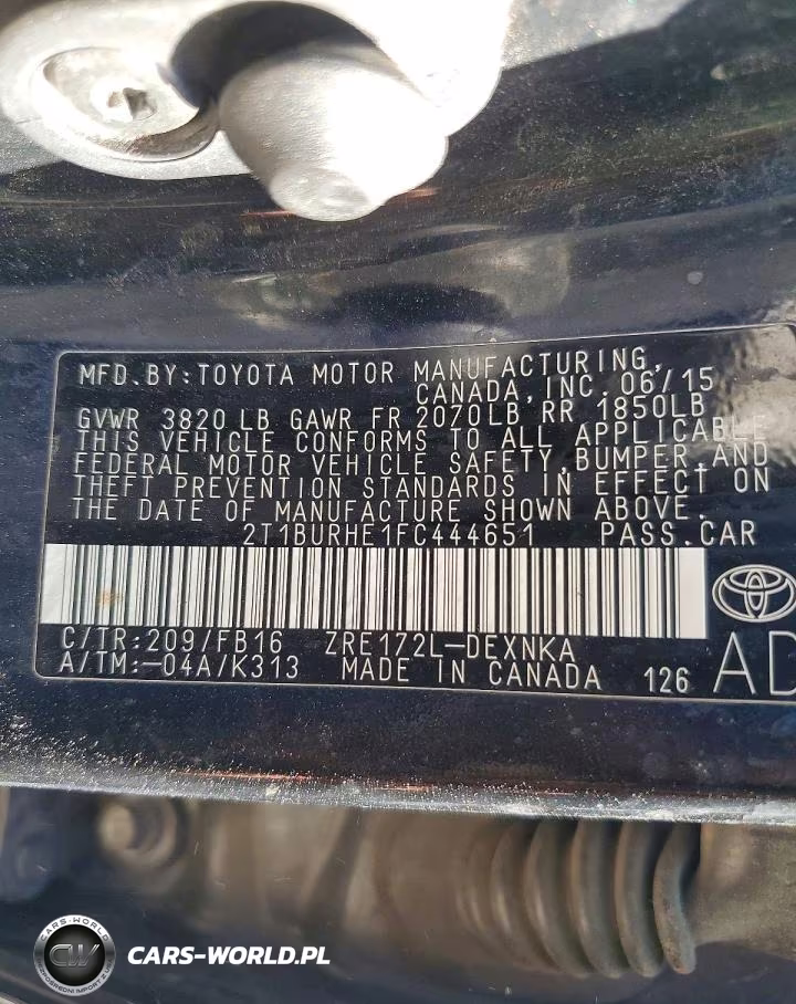 2015 Toyota Corolla Le VIN:2T1BURHE1FC444651 - 12