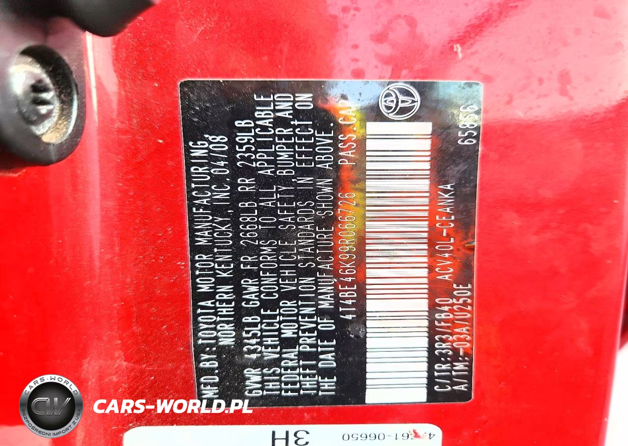 2009 Toyota Camry Le VIN:4T4BE46K99R066726 - 12