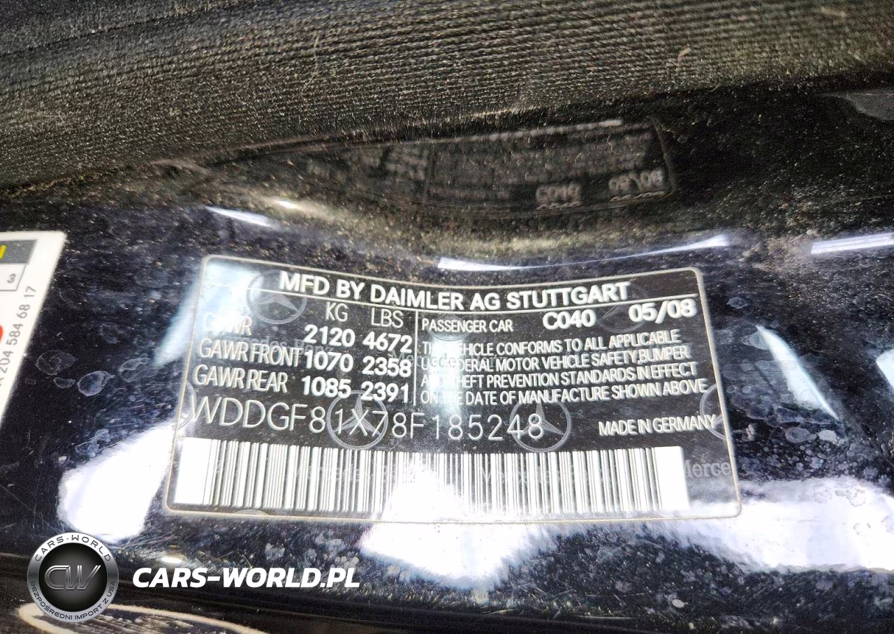 2008 Mercedes-Benz C 300 4Matic VIN:WDDGF81X78F185248 - 12