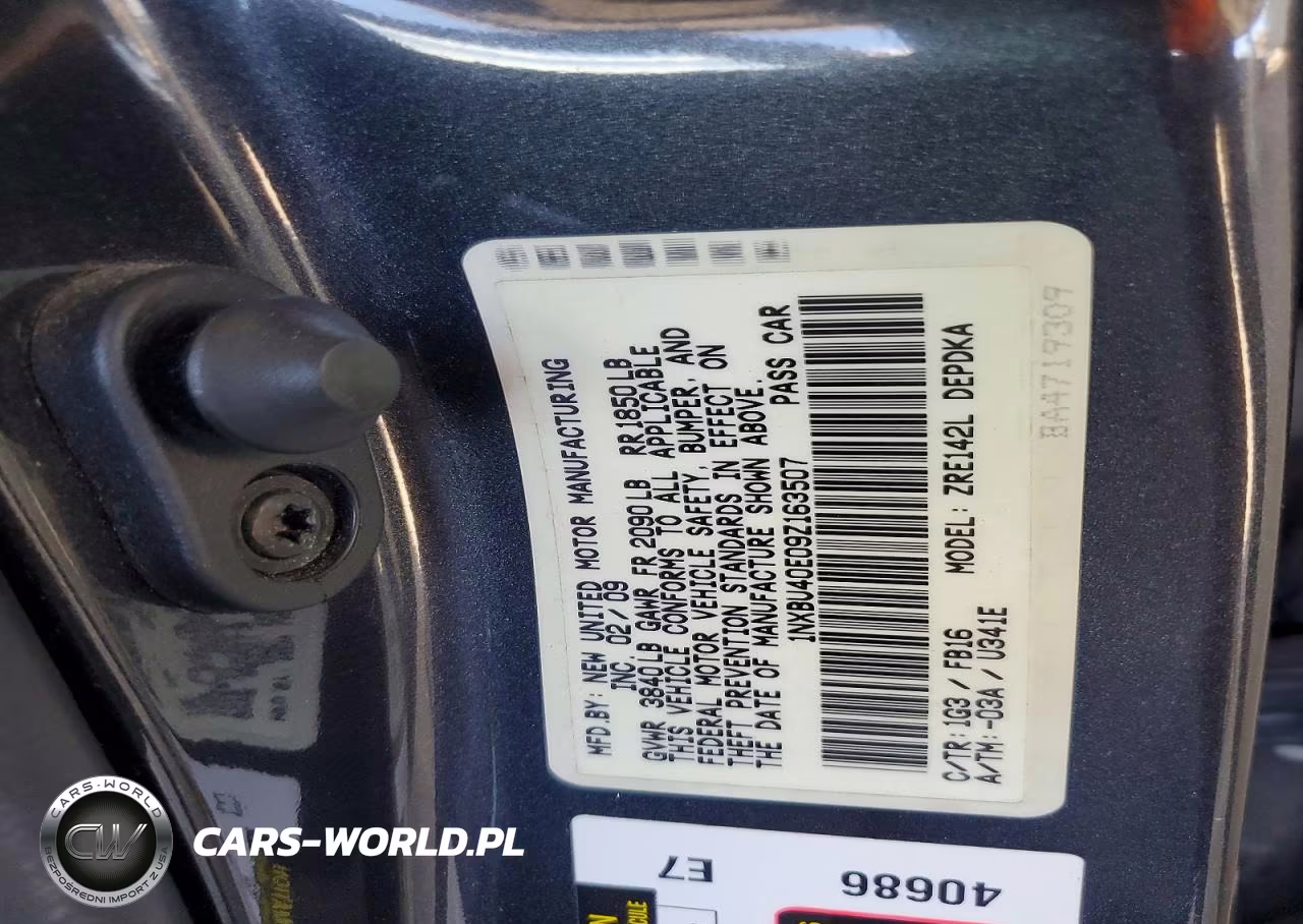 2009 Toyota Corolla Le VIN:1NXBU40E09Z163507 - 12