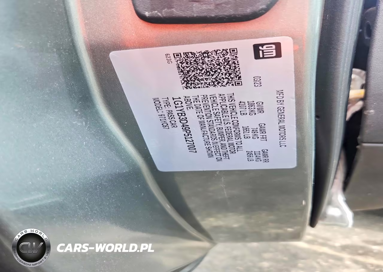 2023 Chevrolet Corvette Stingray 2Lt VIN:1G1YB3D49P5127007 - 12