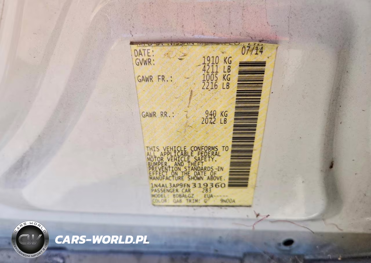 2015 Nissan Altima 2.5 S VIN:1N4AL3AP9FN319360 - 12