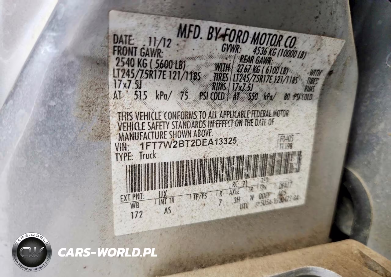 2013 Ford F-250 VIN:1FT7W2BT2DEA13325 - 12