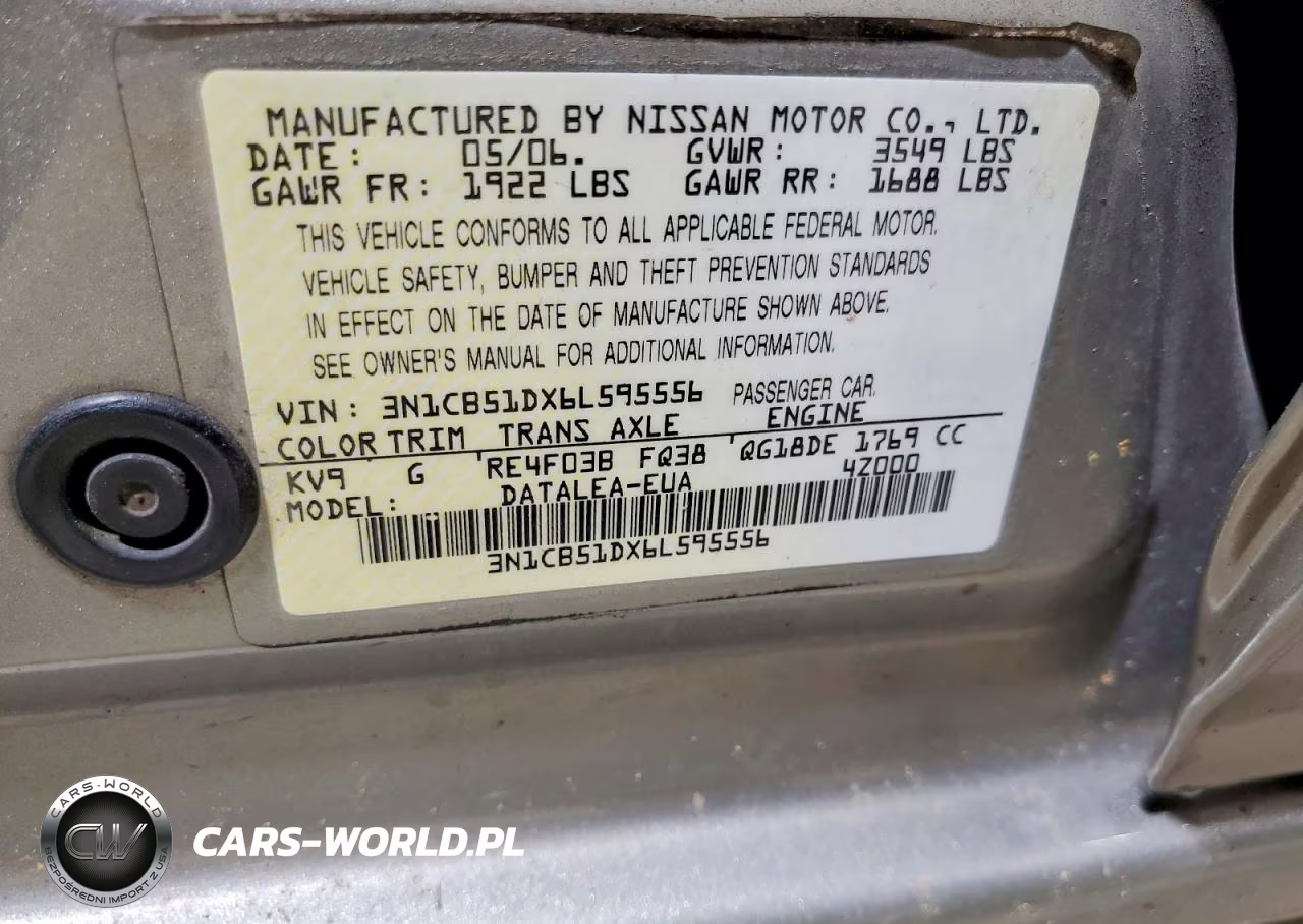 2006 Nissan Sentra 1.8 VIN:3N1CB51DX6L595556 - 12