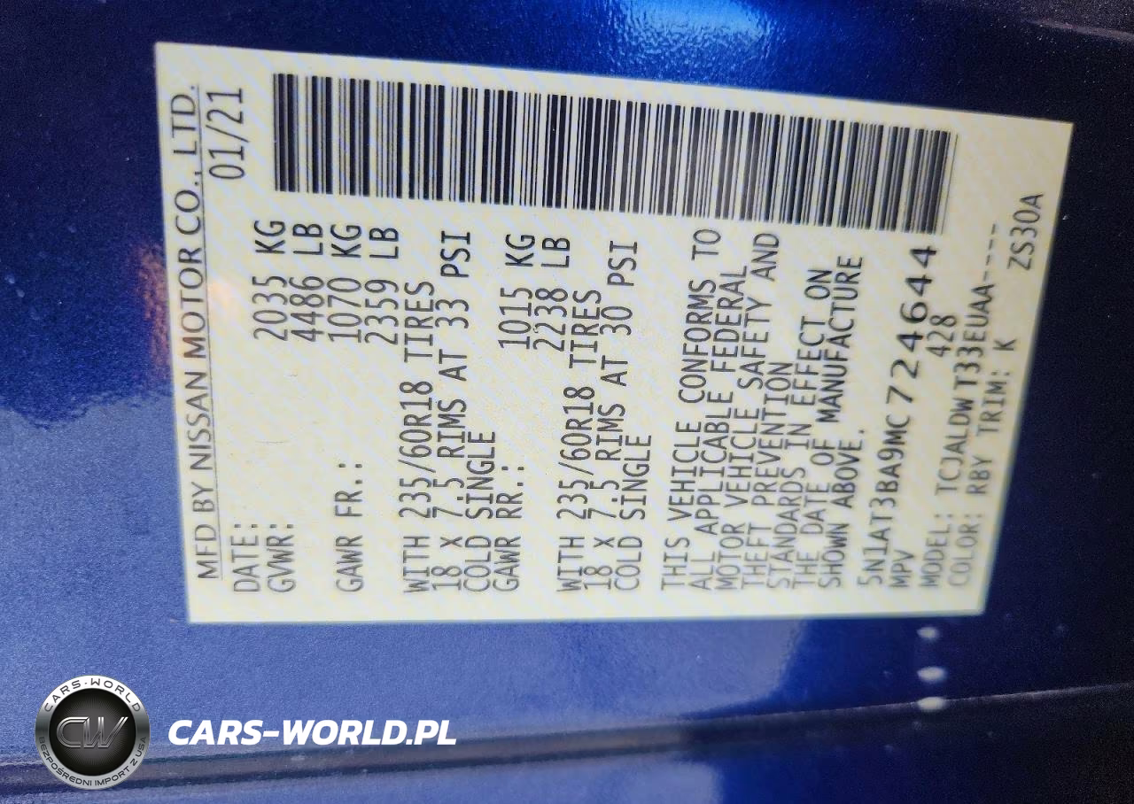 2021 Nissan Rogue Sv VIN:5N1AT3BA9MC724644 - 13