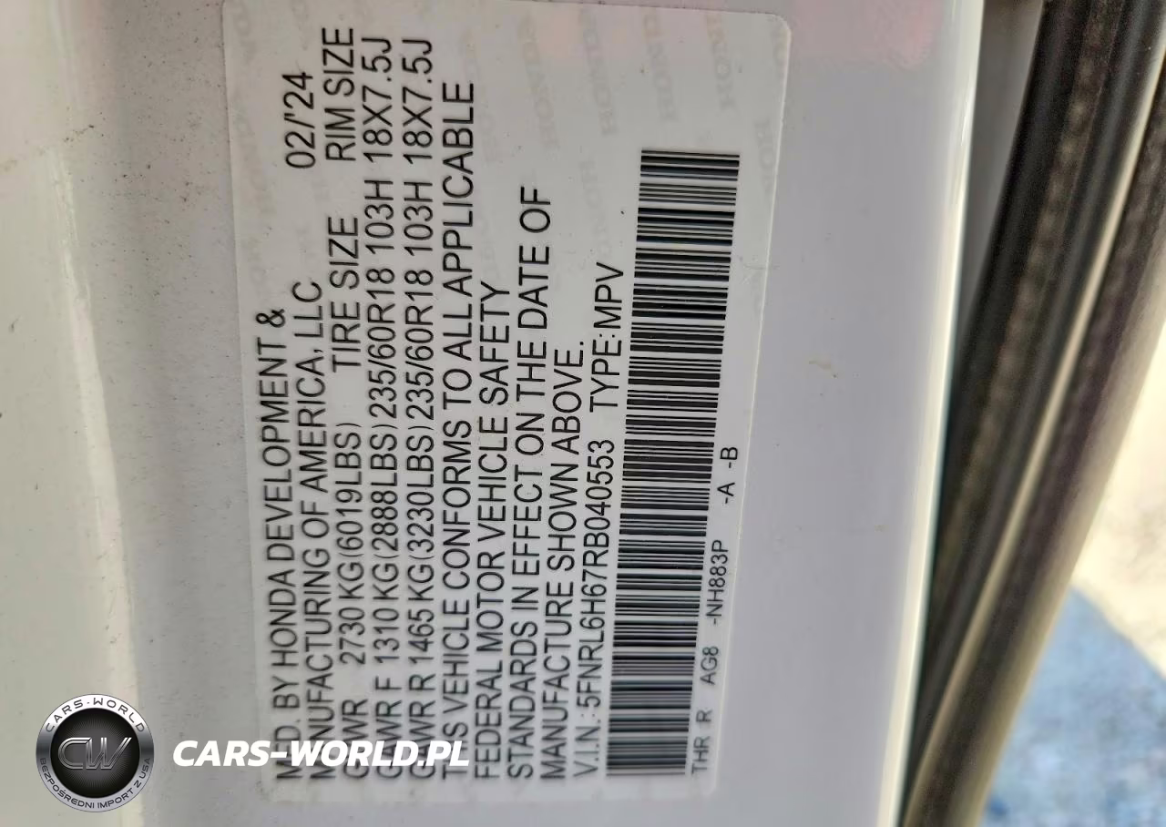 2024 Honda Odyssey Exl VIN:5FNRL6H67RB040553 - 13