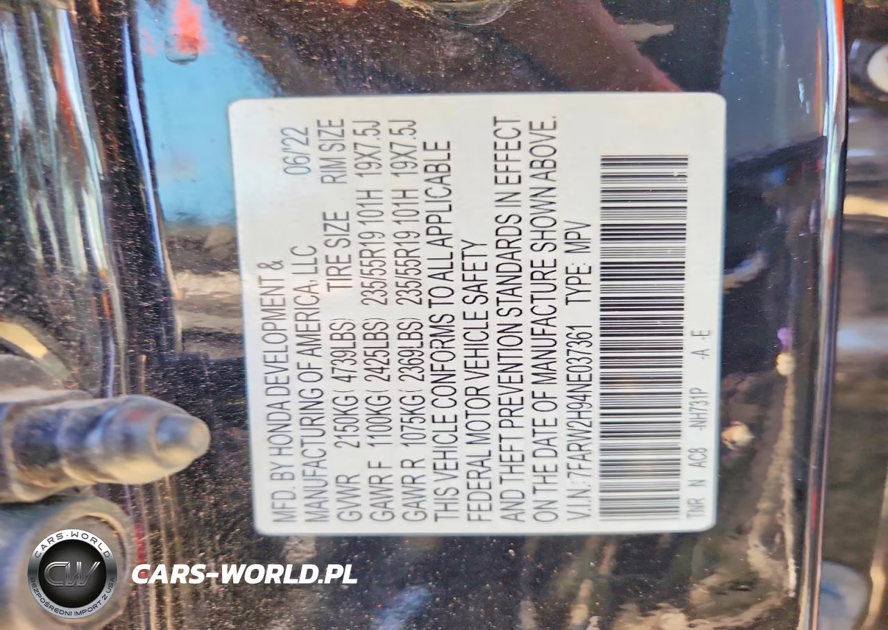 2022 Honda Cr-V Touring VIN:7FARW2H94NE037361 - 13