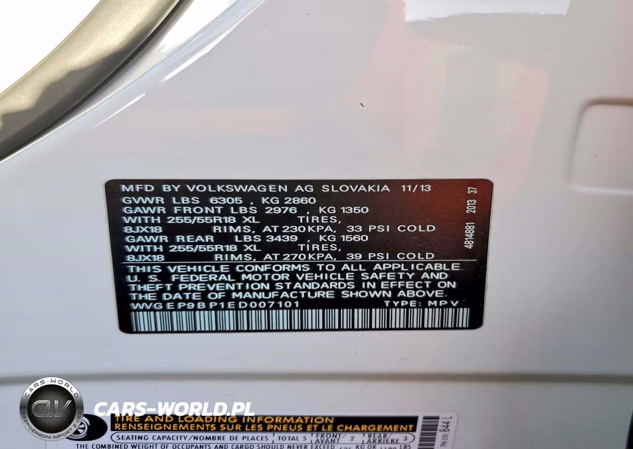 2014 Volkswagen Touareg V6 Tdi VIN:WVGEP9BP1ED007101 - 13