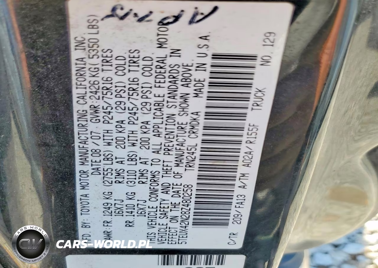 2008 Toyota Tacoma Deluxe VIN:5TEUX42N28Z480258 - 12
