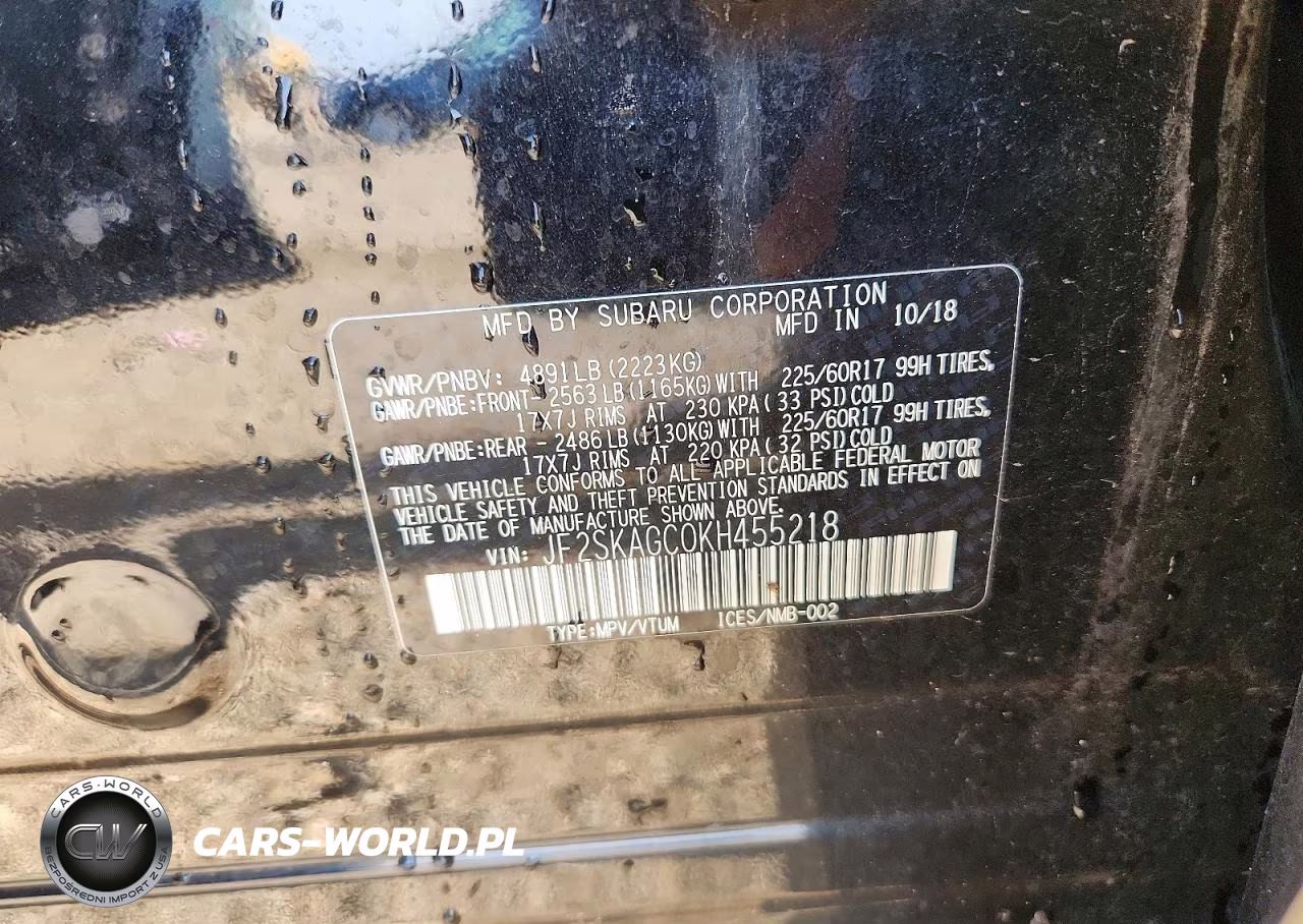 2019 Subaru Forester Premium VIN:JF2SKAGC0KH455218 - 13