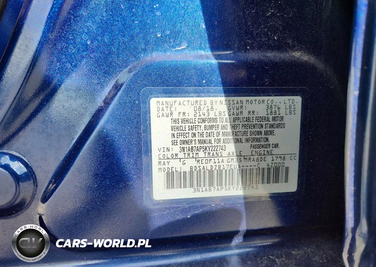 2019 Nissan Sentra Sv VIN:3N1AB7AP5KY222743 - 12