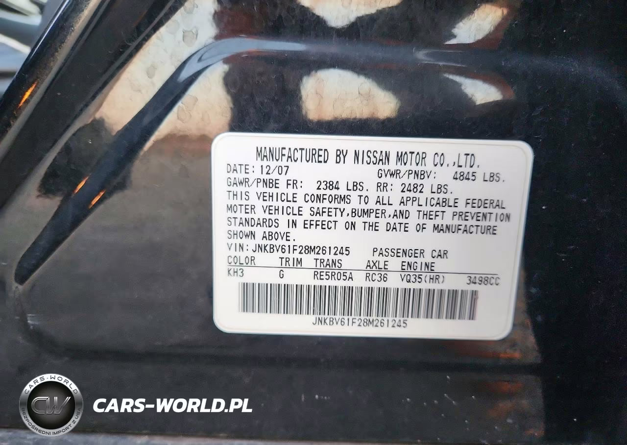2008 Infiniti G35 X VIN:JNKBV61F28M261245 - 12