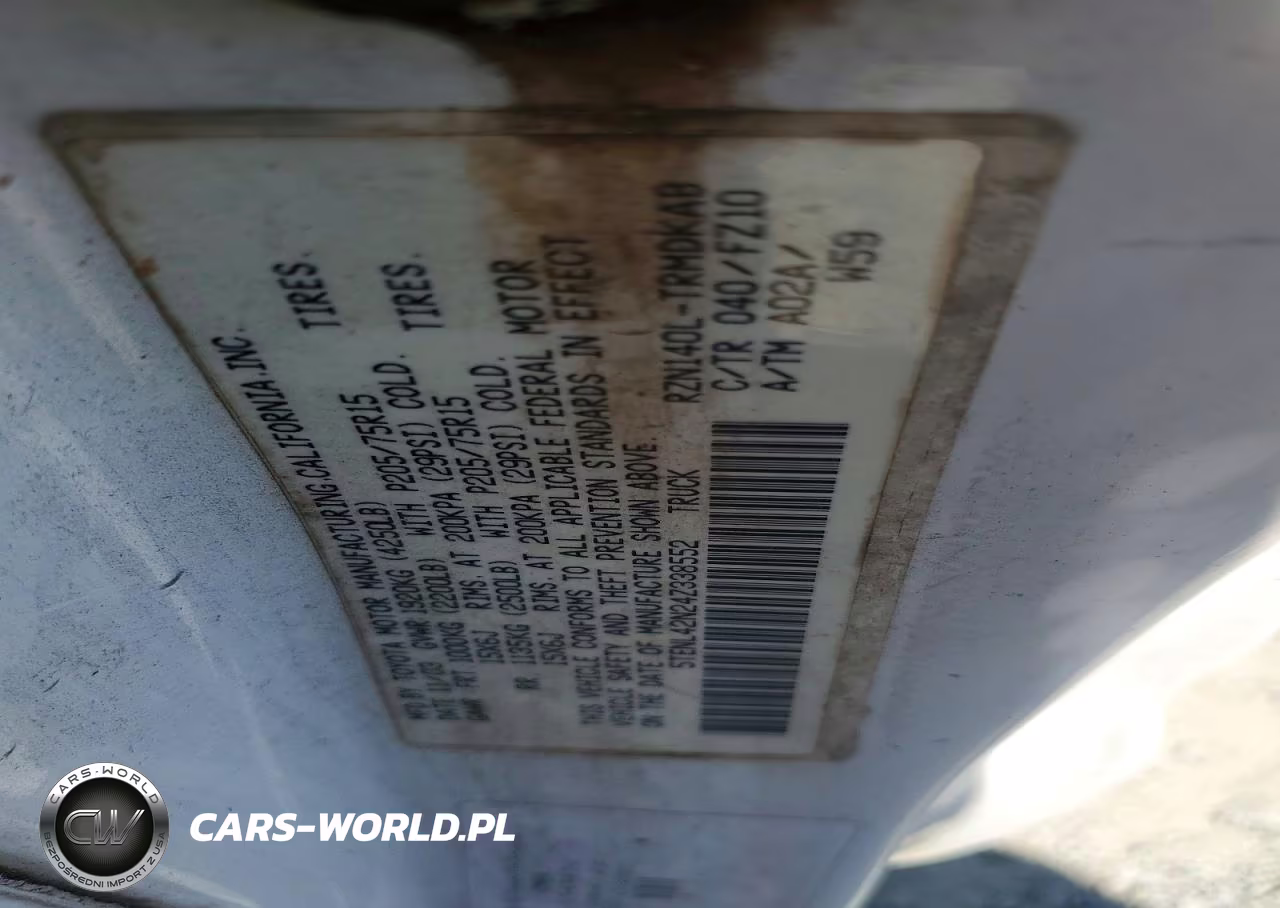 2004 Toyota Tacoma Base VIN:5TENL42N24Z338552 - 12
