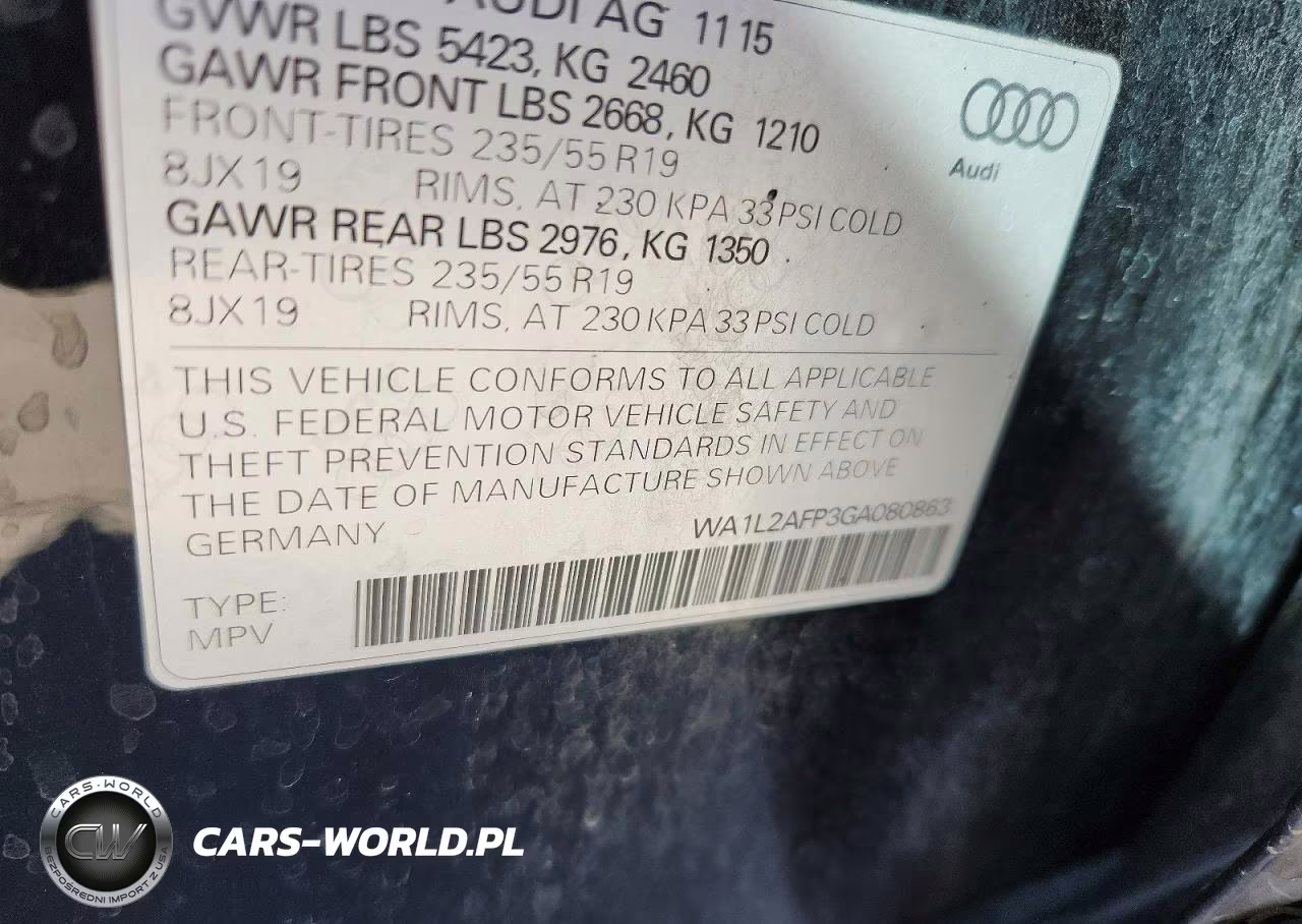 2016 Audi Q5 Premium Plus VIN:WA1L2AFP3GA080863 - 12