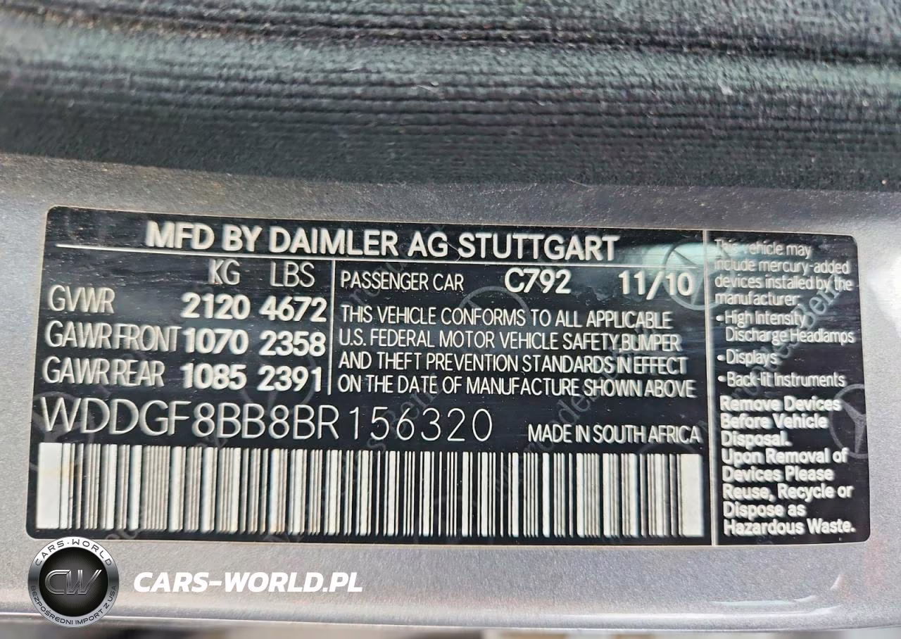 2011 Mercedes-Benz C 300 Luxury 4Matic-Sport 4Matic VIN:WDDGF8BB8BR156320 - 12