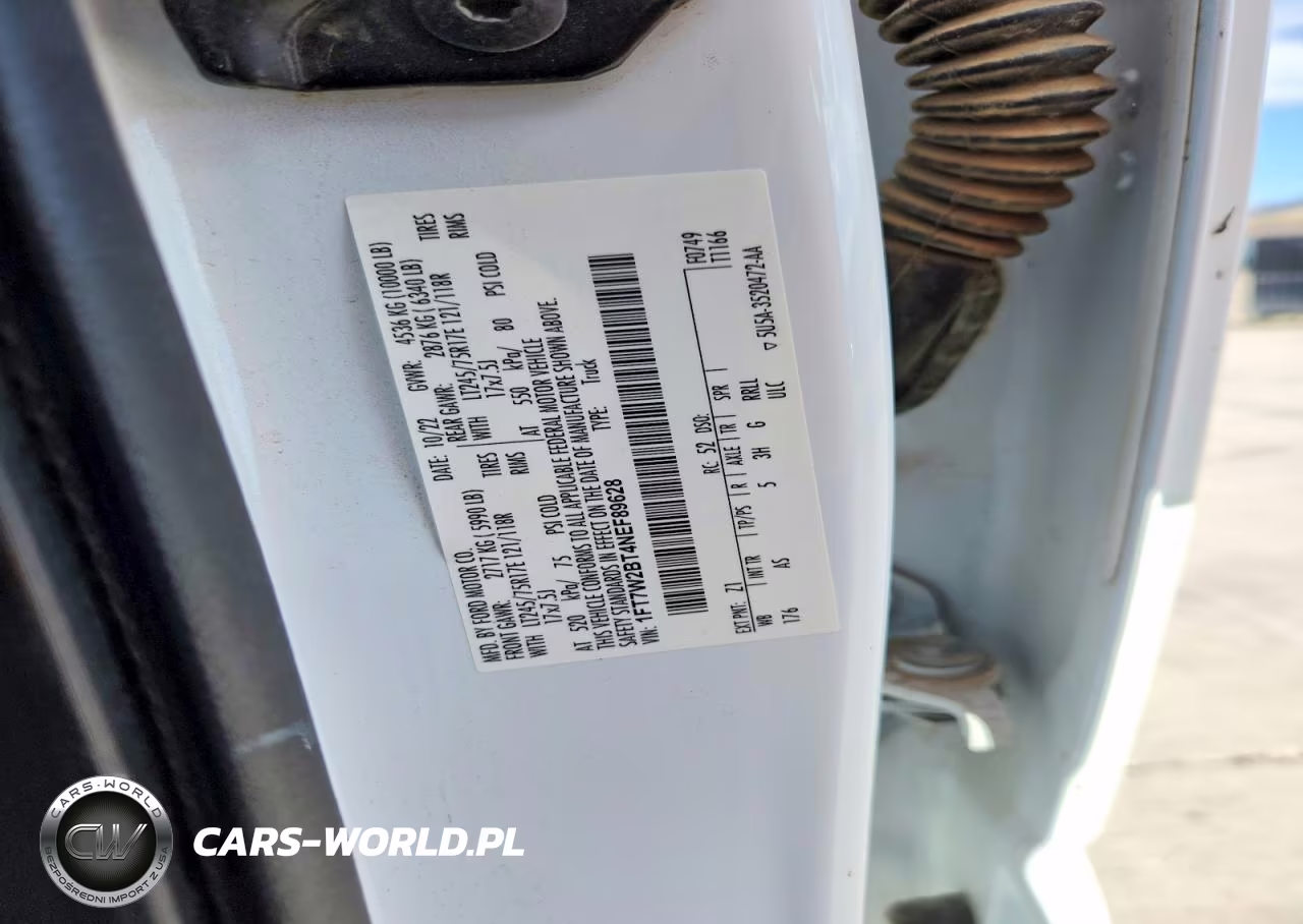 2022 Ford F250 Super Duty VIN:1FT7W2BT4NEF89628 - 12