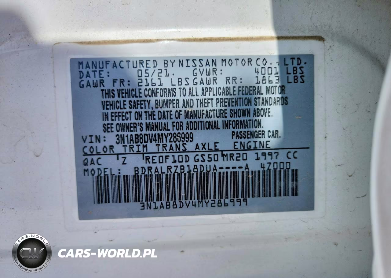 NISSAN SENTRA SR VIN:3N1AB8DV4MY286999 - 12