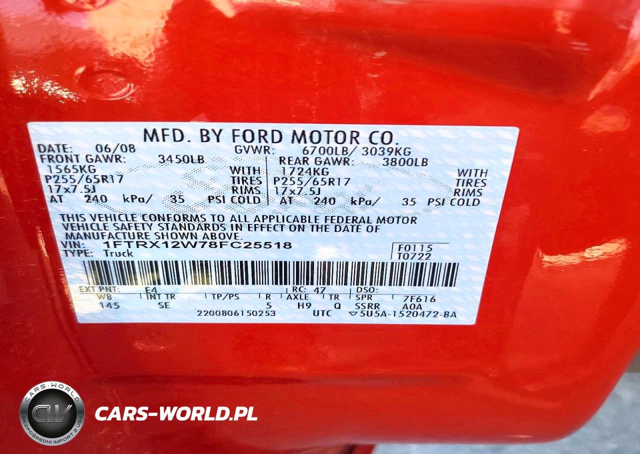 2008 Ford F150 VIN:1FTRX12W78FC25518 - 12