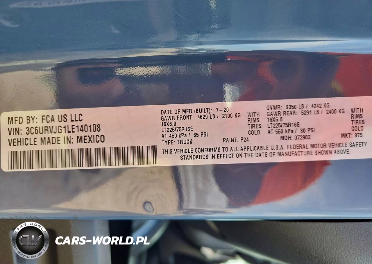 2020 Ram Promaster 3500 3500 High VIN:3C6URVJG1LE140108 - 13