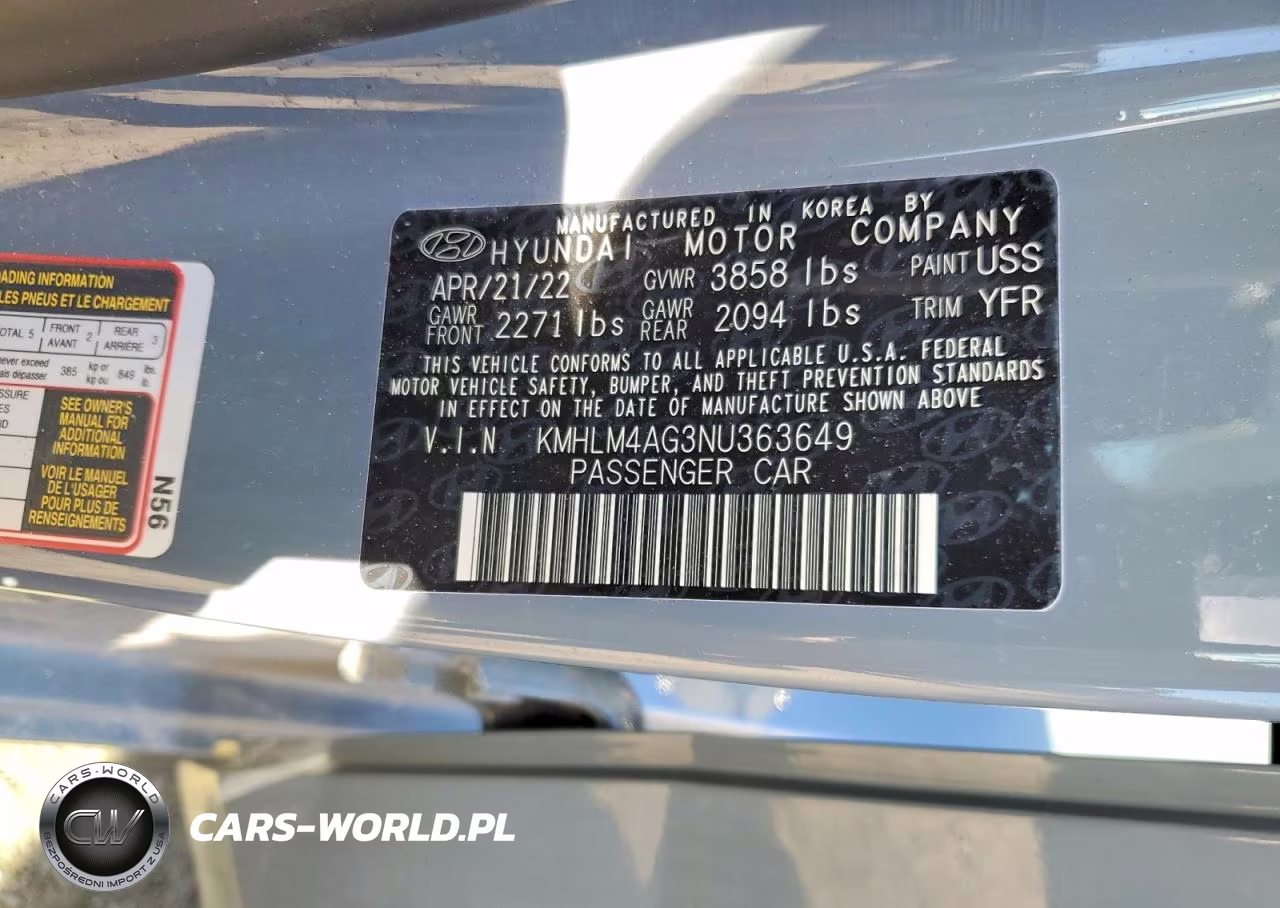 2022 Hyundai Elantra Sel VIN:KMHLM4AG3NU363649 - 12