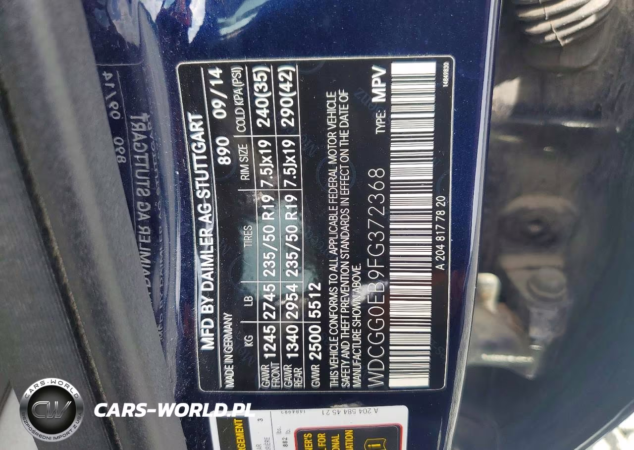 2015 Mercedes-Benz Glk 250 Bluetec VIN:WDCGG0EB9FG372368 - 13
