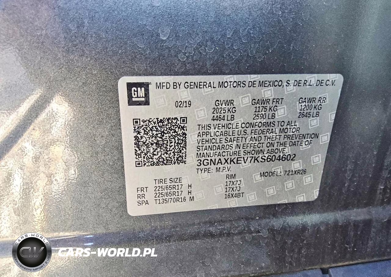 2019 Chevrolet Equinox Lt VIN:3GNAXKEV7KS604602 - 13