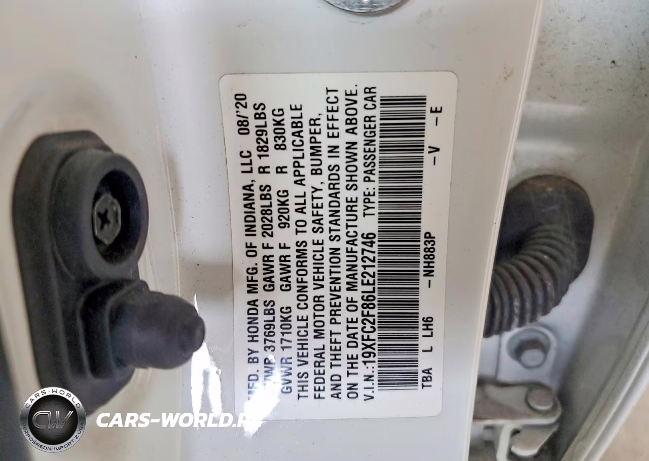 2020 Honda Civic Sport VIN:19XFC2F86LE212746 - 12