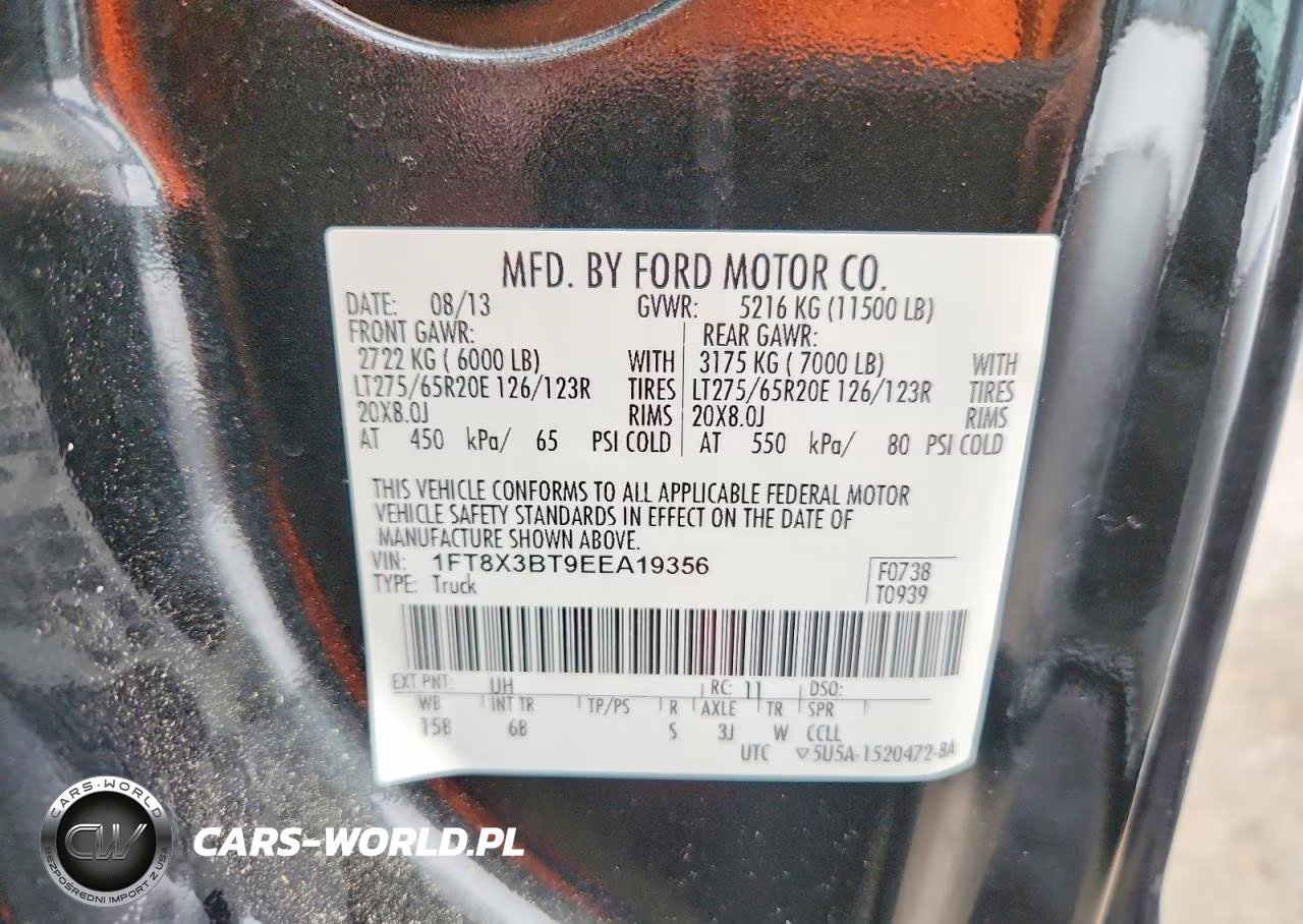 2014 Ford F350 Super Duty VIN:1FT8X3BT9EEA19356 - 12